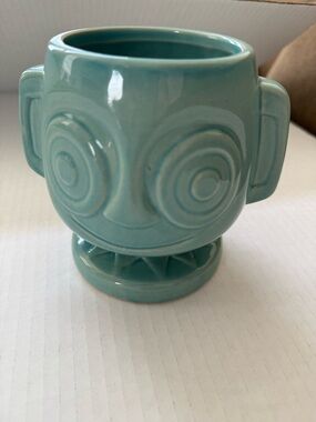 Disney World Trader Sam's Grog Grotto Hippopoto Mai Tai Tiki Mug Teal Blue